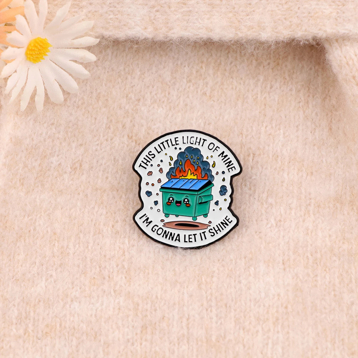 Dumpster Fire Enamel Pins Sarcastic Quotes Brooch Backpack Hat Bag Collar Lapel Badge Mental Health Jewelry Clothing Accessories - Kimlud