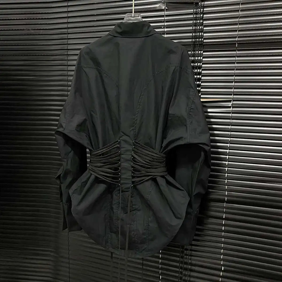 DEAT Fashion Women's Waist Strap Shirt For Women Niche Design Solid Color Long Sleeve Shirt Top Female 2024 Autumn New 11A01701
