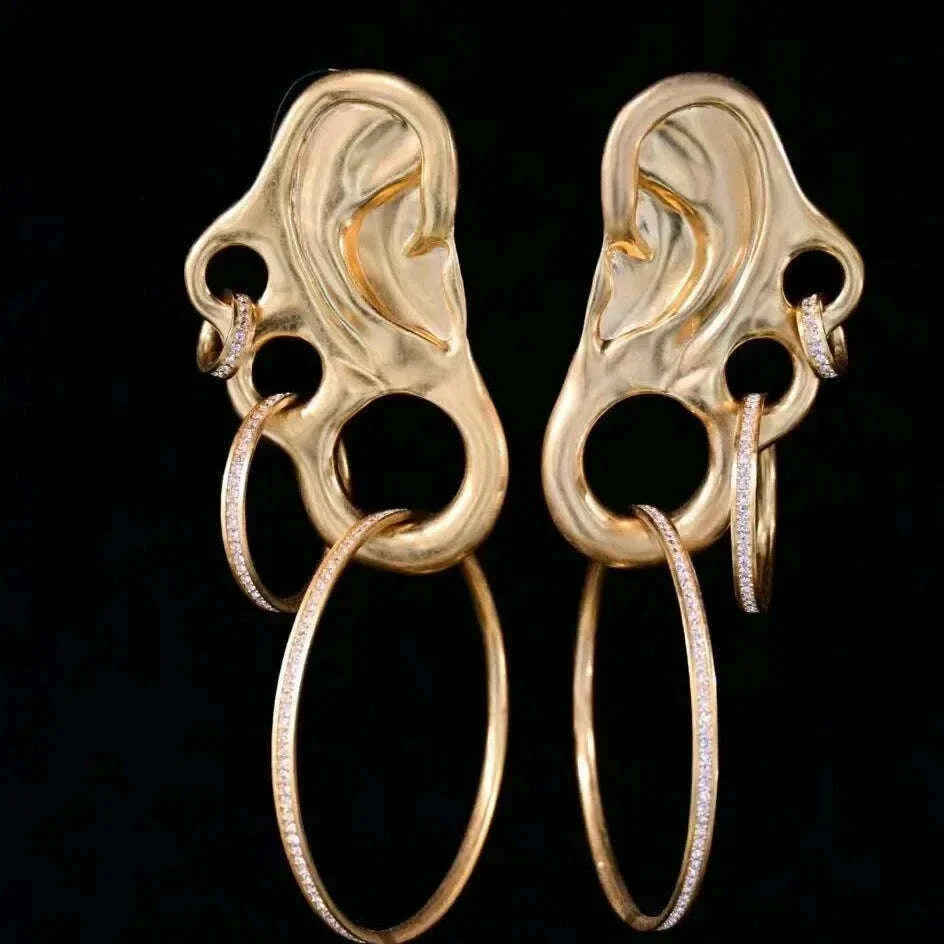 Fashion Luxury Exquisite Surreal Facial Elements Exaggerated Trend Ear Studs Niche design high-quality earrings for women