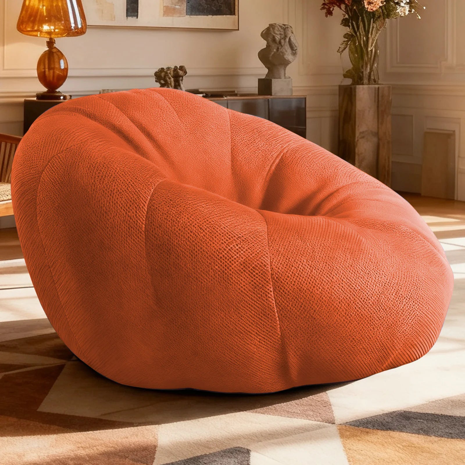 Adult/Child Memory Foam Bean Bag Chair, Small Bubble Chair for Bedrooms, Honeycomb-shaped Curved Sofa Suitable for...