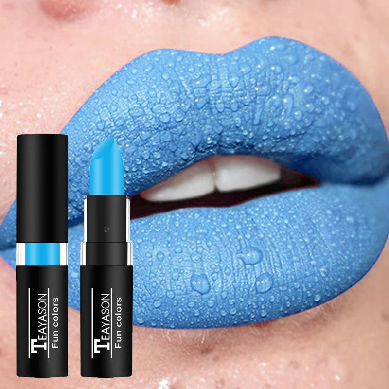 Punk Dark Wine Red Lipsticks Waterproof Easy To Color Makeup Sexy Red Lipstick Matte White Black Lip Gloss Facial Body...