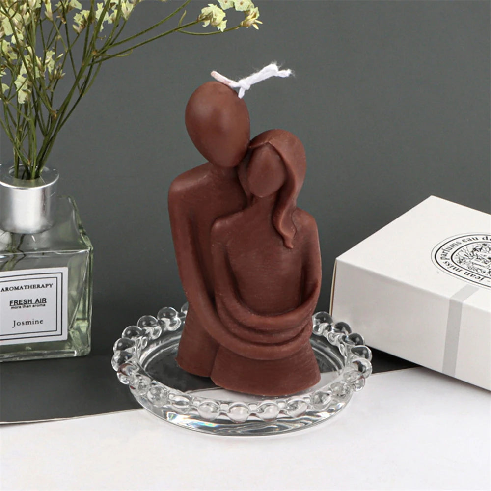 Abstract Couple Hugging Soy Wax Candles Aromatherapy Scented Candles Cube Candles Home Decor Wedding Party Guest Gift Souvenirs