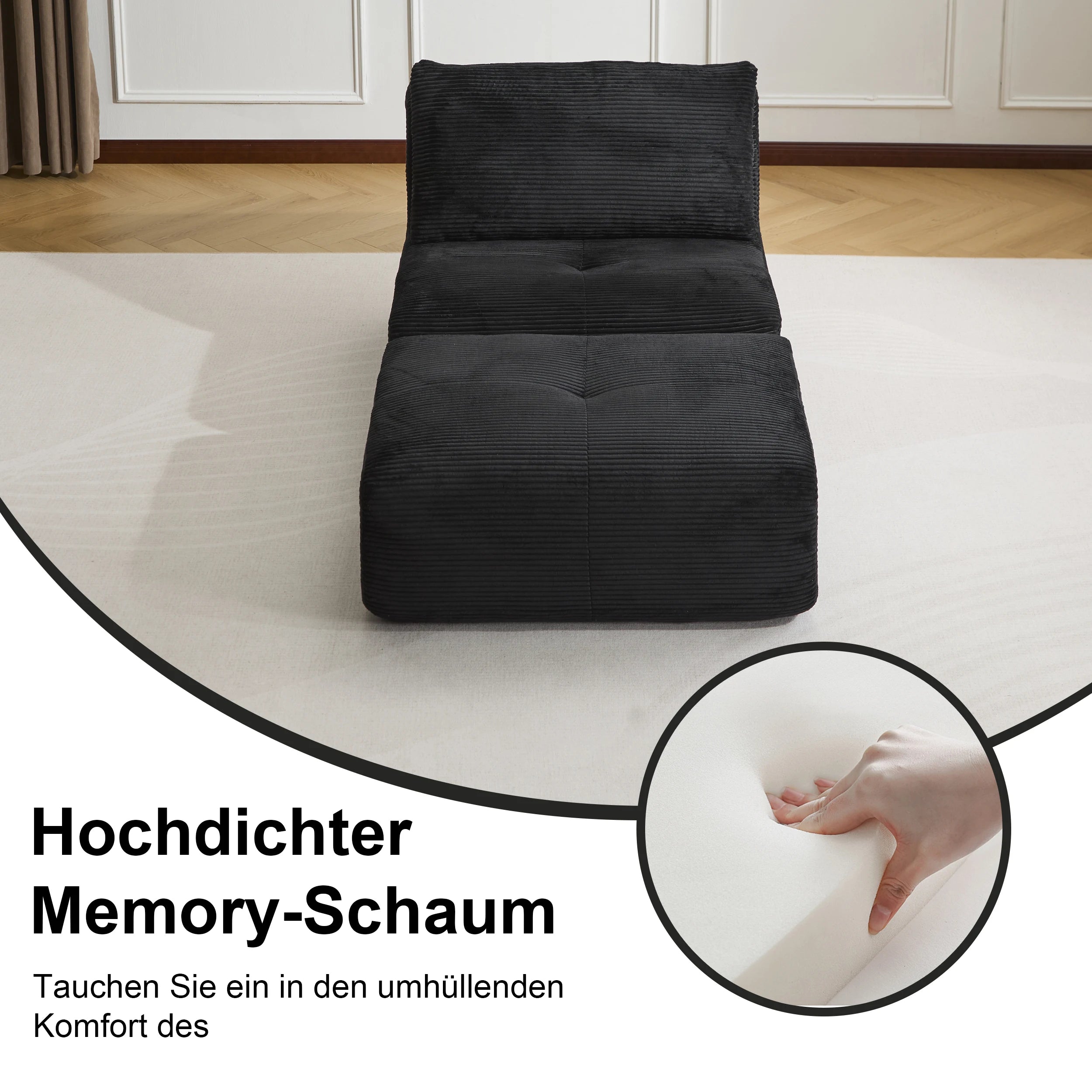 Corduroy Sofa Bed,Comfortable Small Single Sofa,Compression Sofa Seat,Foldable Lounger for Bedroom, Guest Room or Living Room - Kimlud