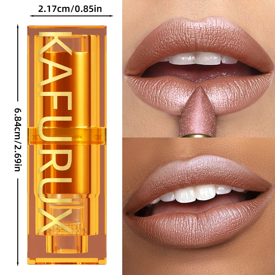 16 Colors 1PC Metallic Lipstick Long Lasting Glitter Pink Red Lip Glaze High Pigment Lip Tint Korean Makeup Shiny Lip Gloss