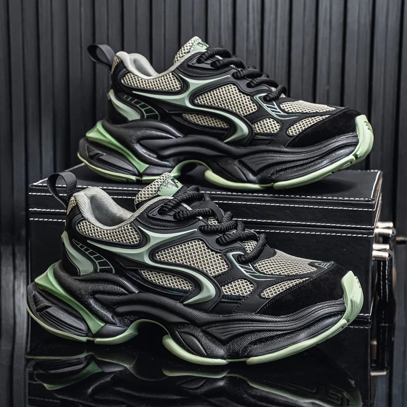 Chunky Sneakers Mens Designer Easy Matching Sport Shoes Fashion Casual Leather Fabric Breathable Height Increased Platform Shoes