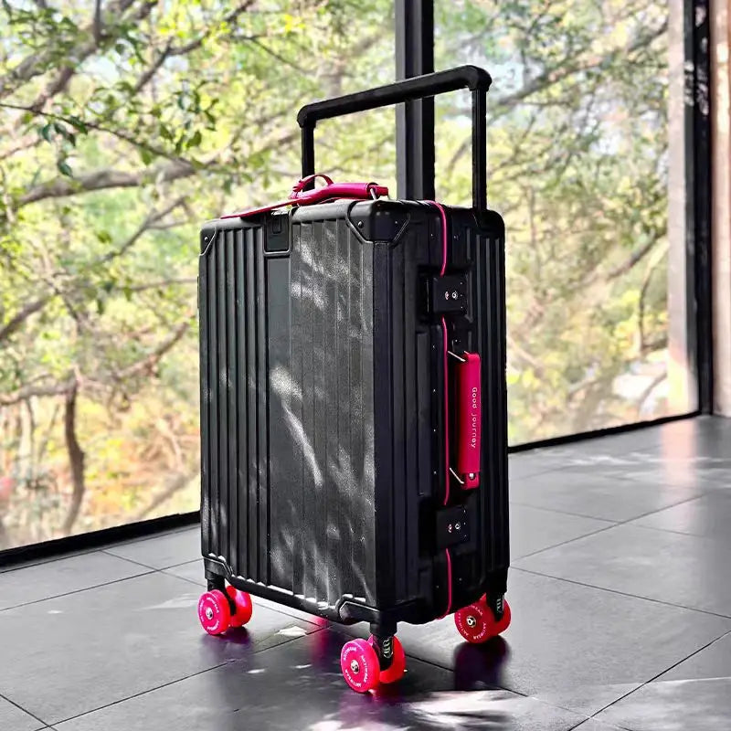 20/24/26/28 Inch Fashion Wide Handle Travel Suitcase Luggage with Cup Holder Suitcase Trip Cabin TSA Customs Lock Trolley Case