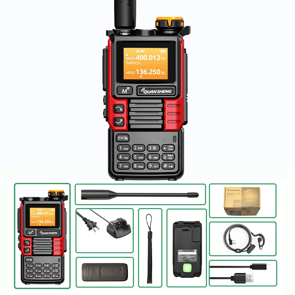 Quansheng UV-K6 Upgrade UV-K5 (99) Interphone 5W Air Band Radio Tyep C Charging UHF VHF DTMF FM Scrambler NOAA Wireless Frequenc