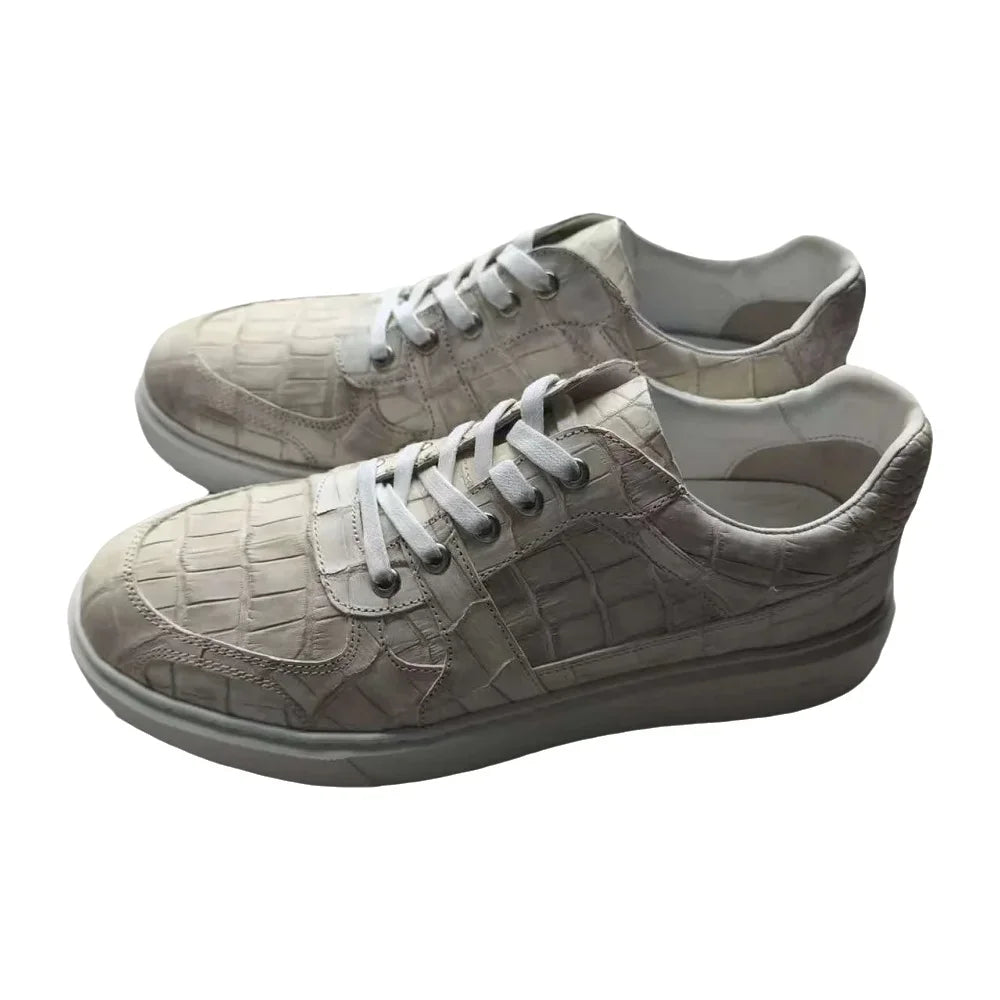 2025 new arrival Fashion Crocodile Skin causal shoes men,male Genuine leather Sneakers pdd665