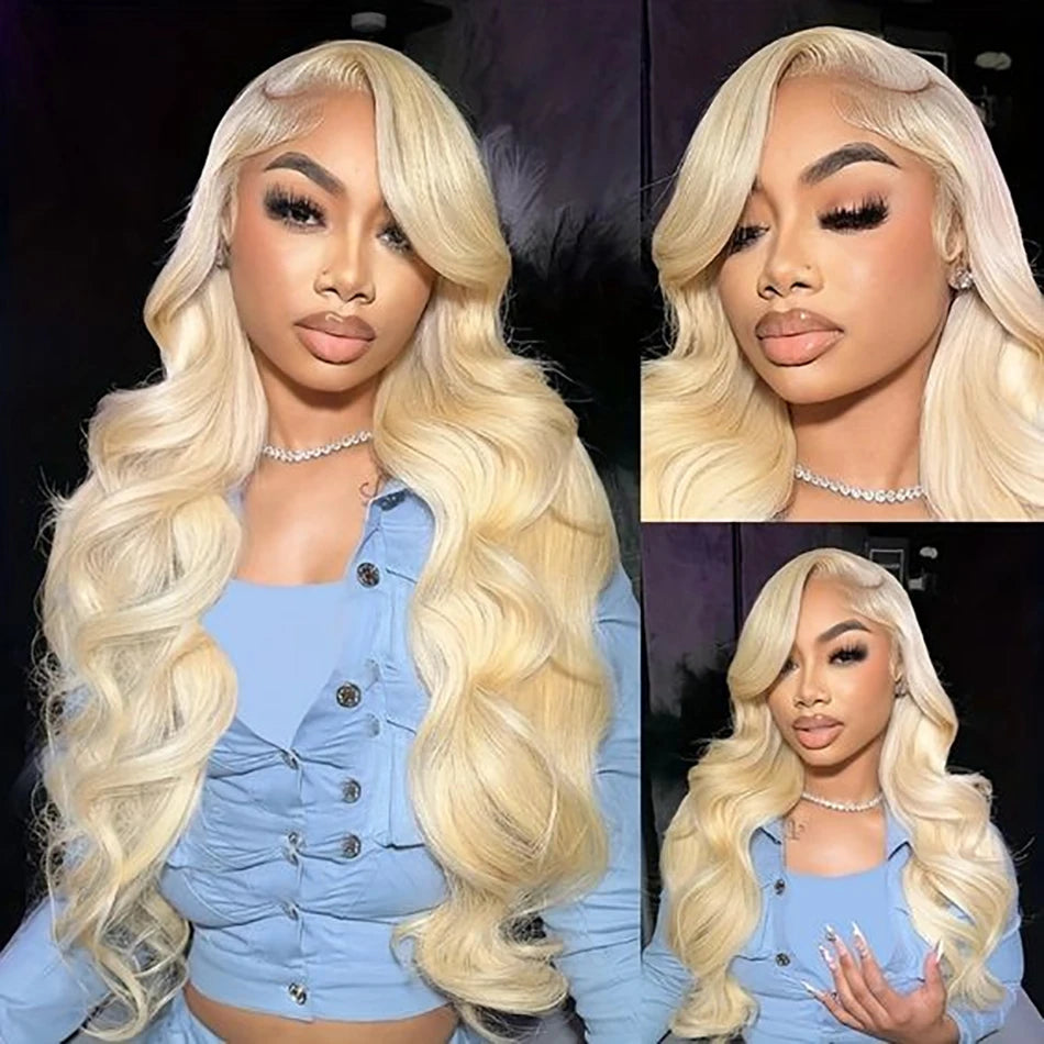 613 Lace Front Wigs Body Wave Lace Front Human Hair Wigs Brazilian 13x6 Blonde HD Lace Frontal Honey Blonde Wigs For Women - Kimlud