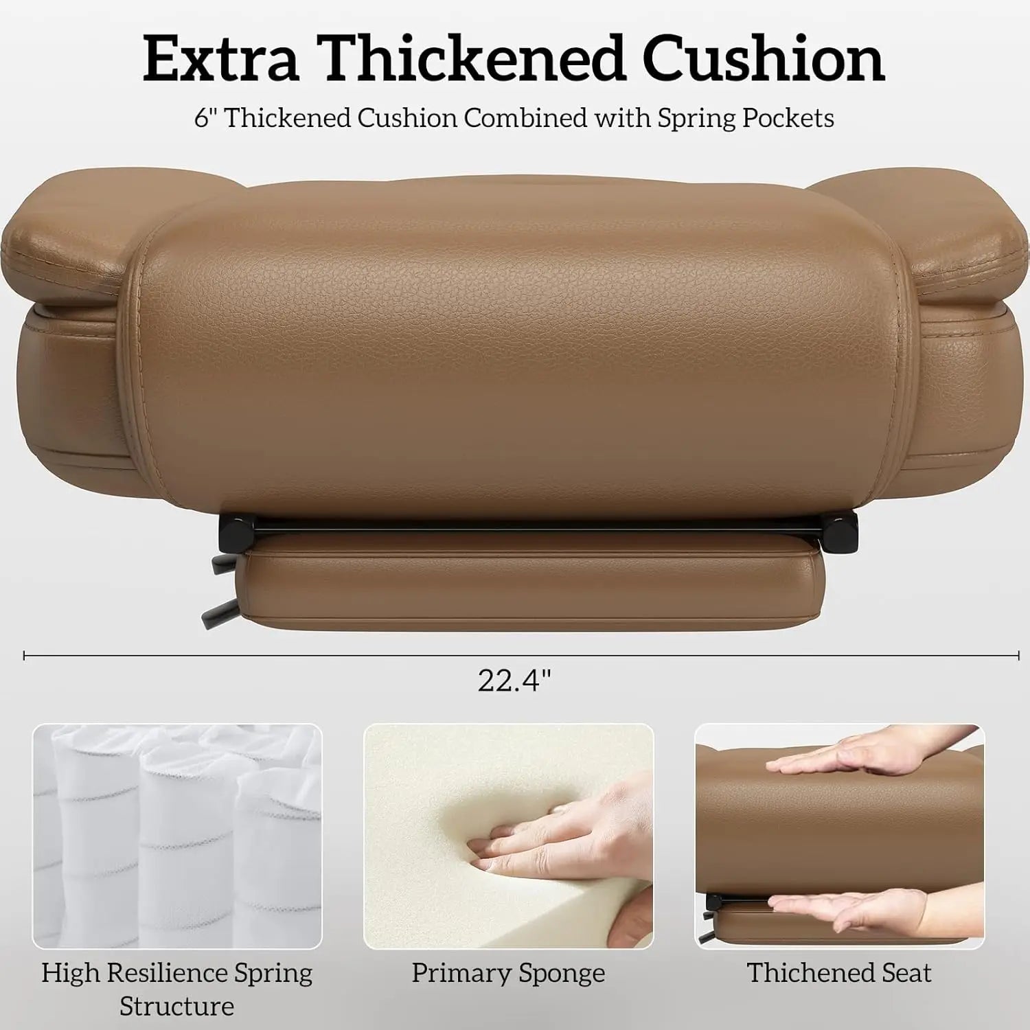 Criss Cross Chair with Wheels, 160°Big and Tall Reclining Office Desk Chair with High Back, Wide Seat, Arms, Footrest, Brown - Kimlud