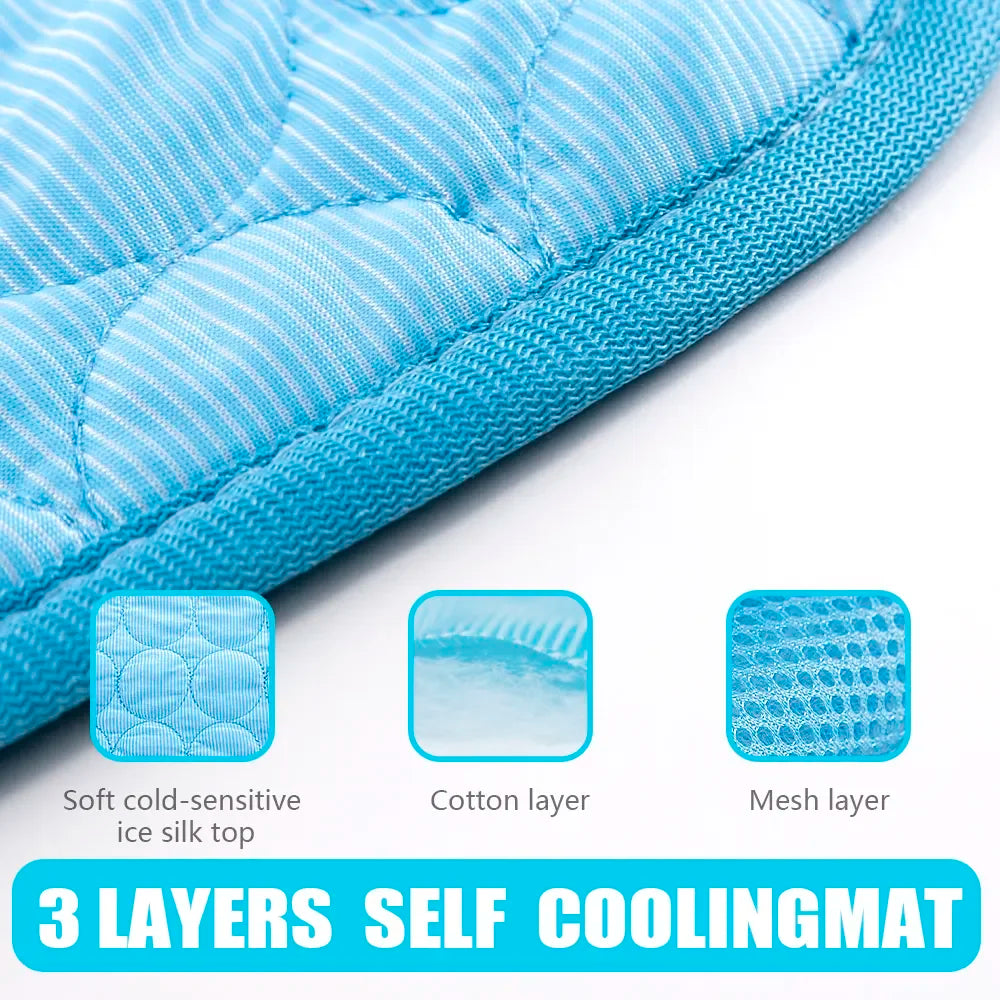 NONOR Dog Cooling Mat Summer Pet Bed for Dogs Cats Kennel Pad Breathable Pet Self Cooling Blanket Dog Car Seat Bed