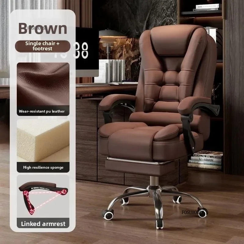 European Style Computer Office Chairs Home Reclining Backrest Adjustable Ergonomic Lift Swivel Chair Modern Office Boss...