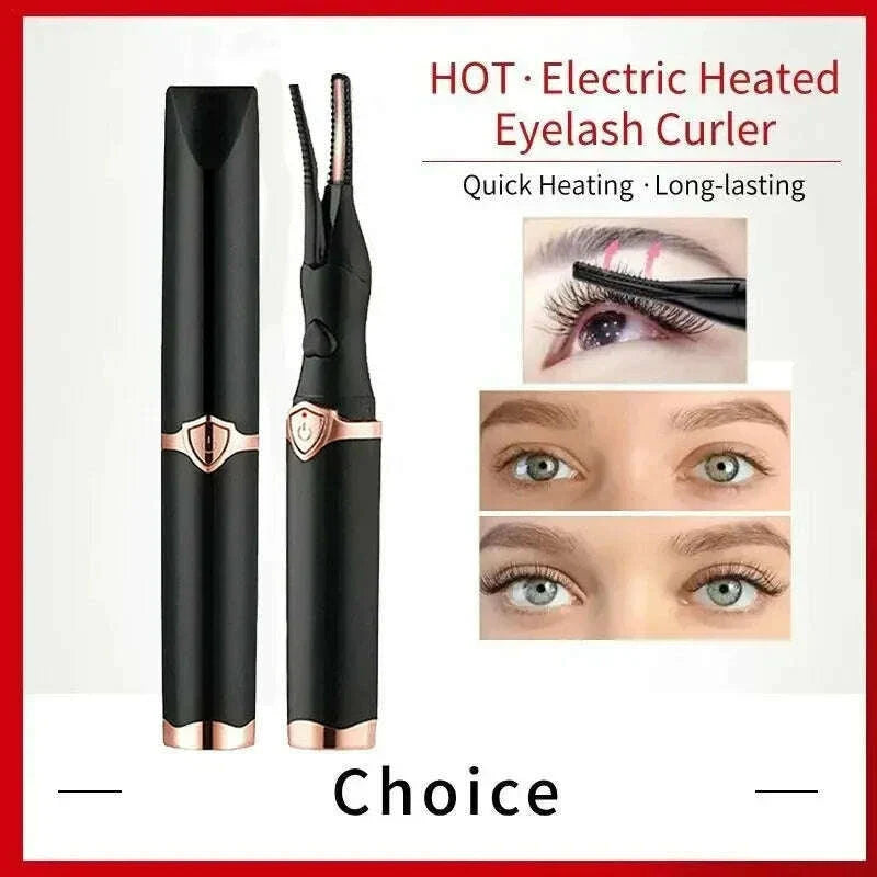 Electric Heated Eyelash Curler USB Rechargeable Eyelashes Quick Lasting Curling Comb&Clip Dual Use Makeup Eyelash Curler