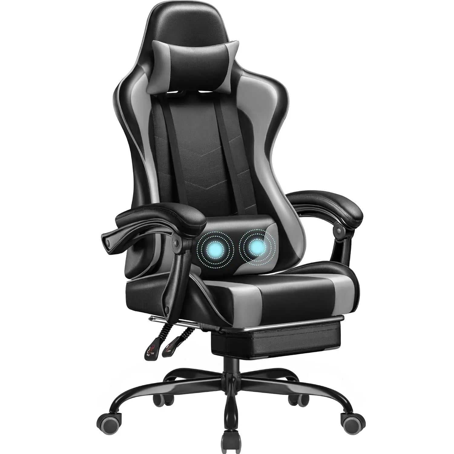 Gaming Chair, Video Game Chair with Footrest and Massage Lumbar Support, Ergonomic Computer Chair Height Adjustable, Customized