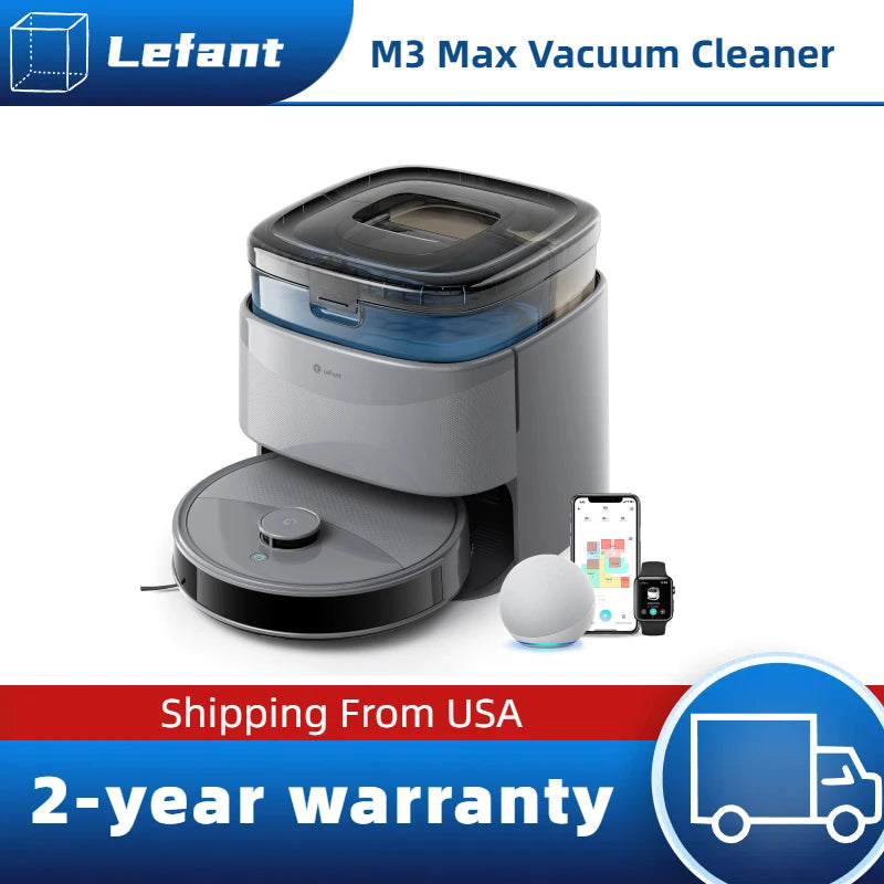 Lefant M3 Max Robot Vacuum, Robot Vacuum and Mop, 20000Pa Suction, Anti-Tangle Brushes, Dual Spinning Mop, Auto Mop...