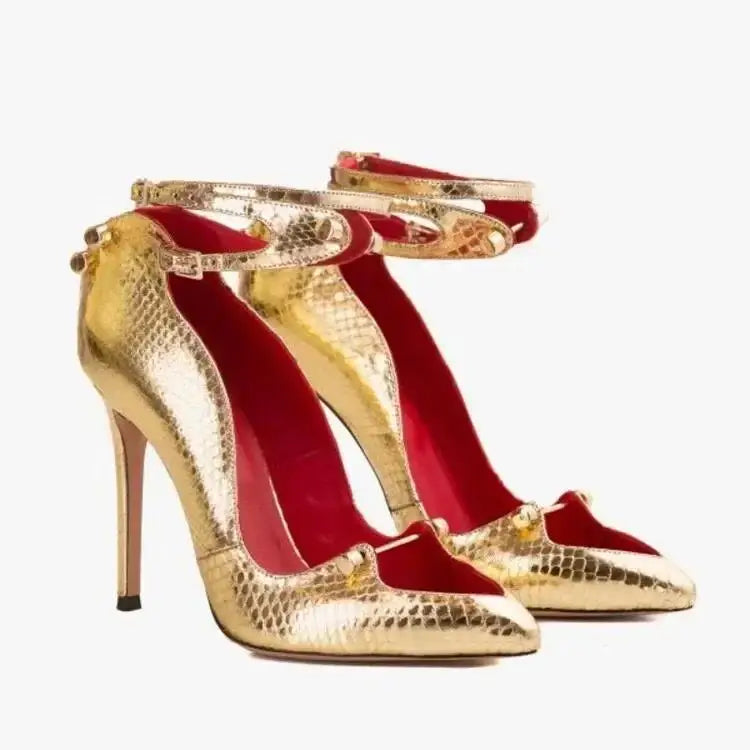 2026 Runway Women Pumps Crystal Metal Decoration High Heels Sandals For Women Luxury Designer Nightclubs Banquets Female Shoes - Kimlud