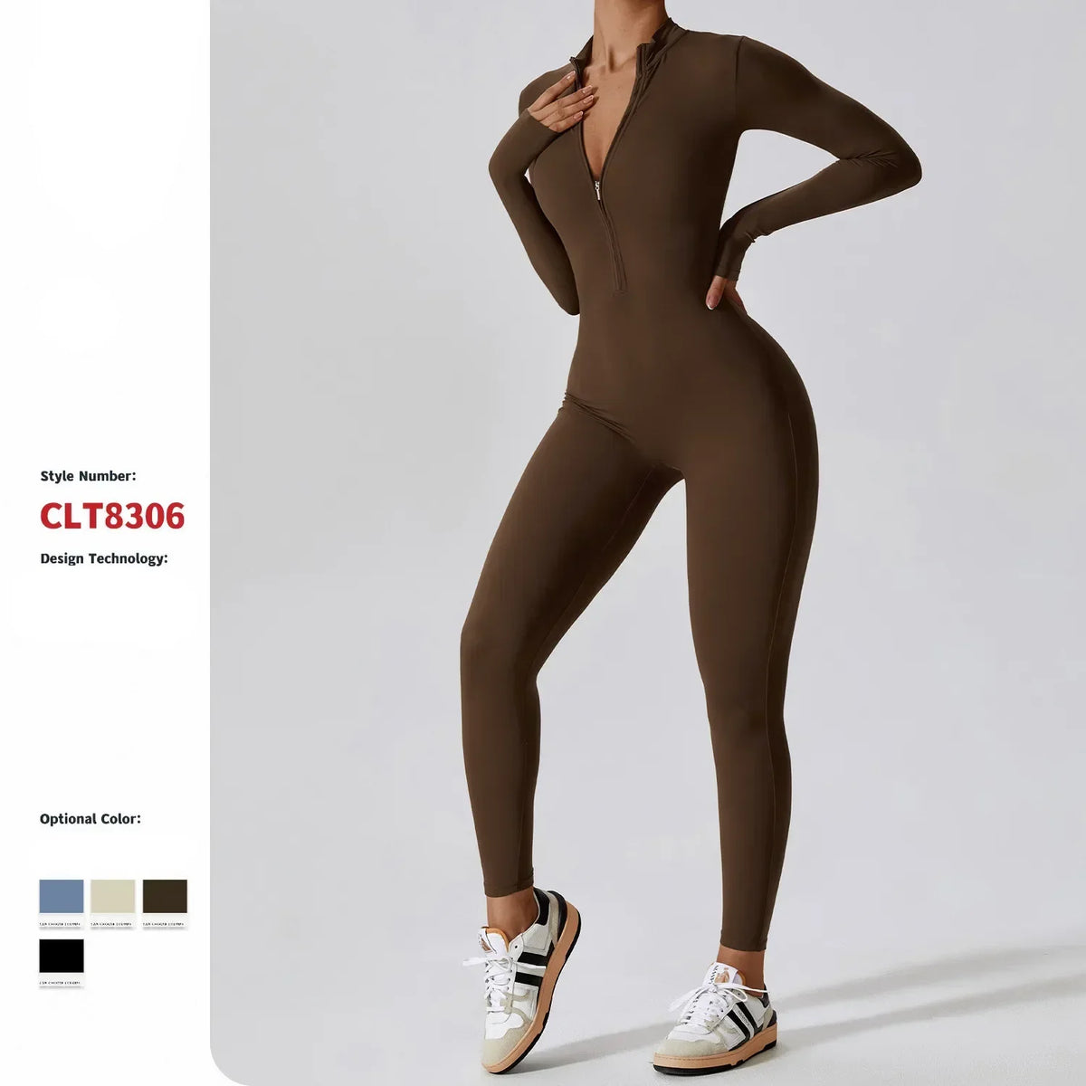 Yoga Jumpsuit Women Seamless Sports Zipper Jumpsuit Set Gym Long Sleeve Fitness Suit Elastic Gym Workout Bodysuit Athletic Wear - Kimlud
