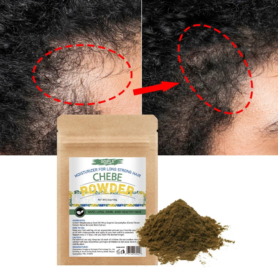 Natural Chebe Powder Moisturizing Strong Nourishing Scalp Anti Hair Loss Repair Hair Break Split End Hair-Care Product for Women