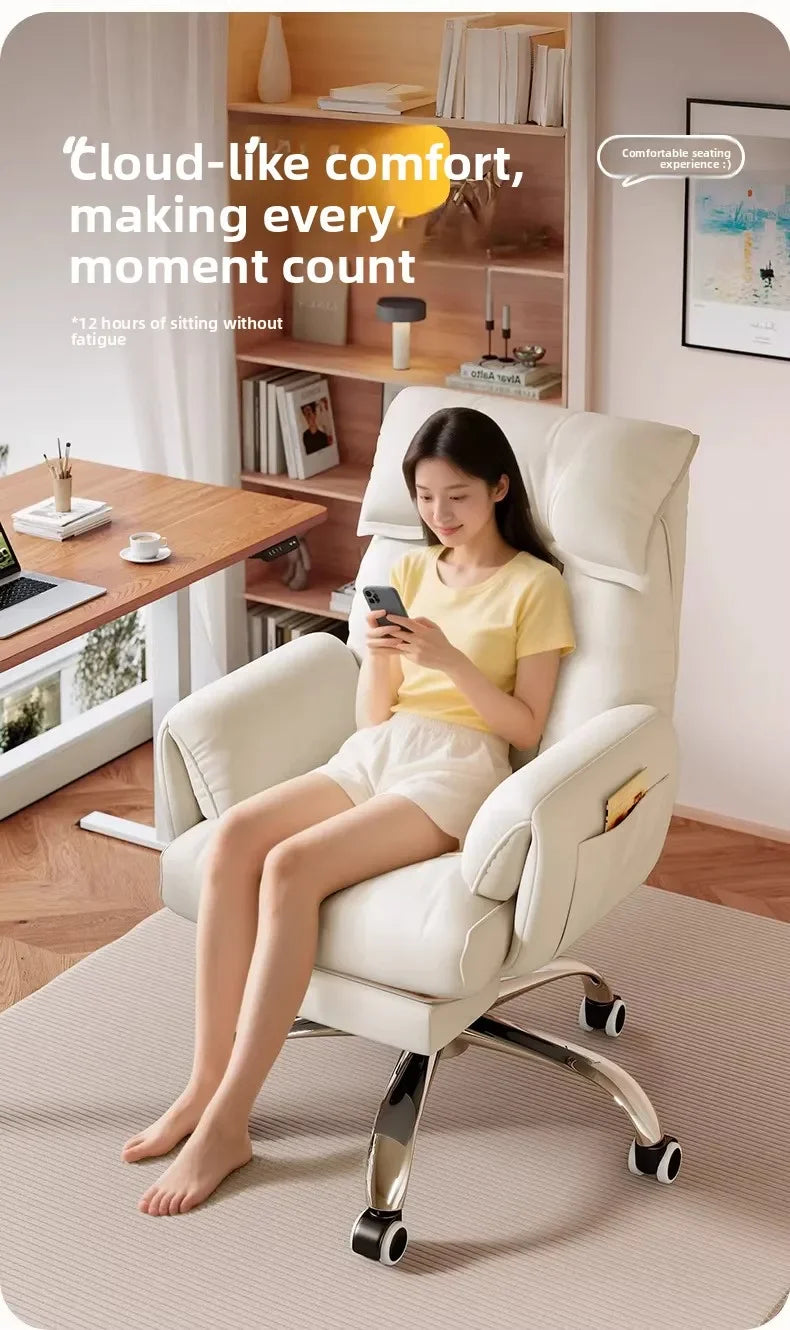 Ergonomic Computer Desk Chair Comfort Long Hours Office Recliner Dorm Gaming Backrest Chair with Lounge Sleeping Feature - Kimlud