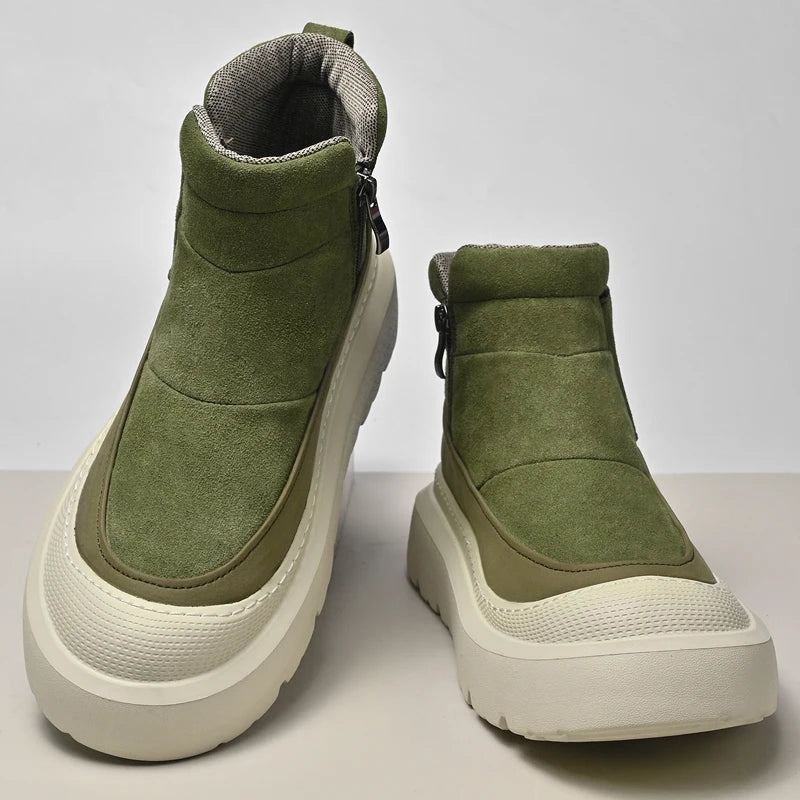 Vintage Classic PU Leather Ankle Boots for Men Outdoor Male Treking Footwear Non-Slip Hiking Basic Boots Leisure Walk Mens Botas