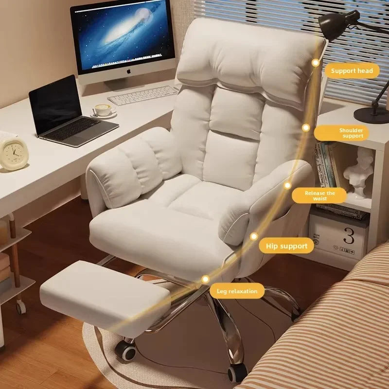 Ergonomic Computer Desk Chair Comfort Long Hours Office Recliner Dorm Gaming Backrest Chair with Lounge Sleeping Feature - Kimlud