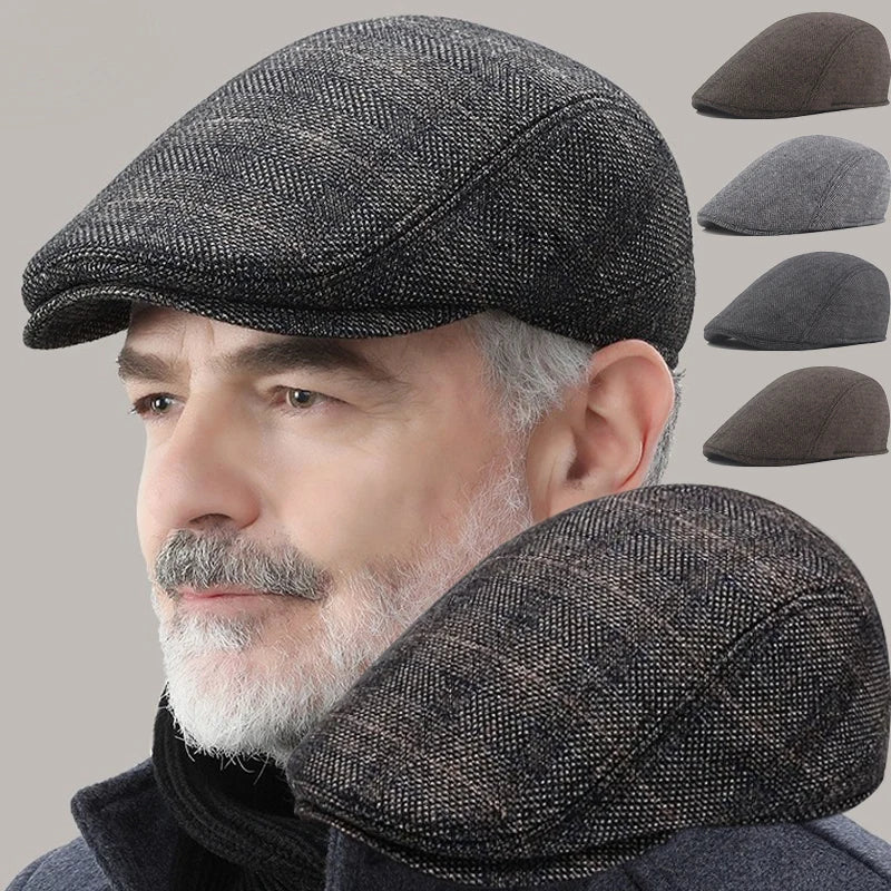Fashion Berets Men High Quality Autumn Winter Wool Hat Herringbone Flat Cap Classical Artist Painter Hat Male Beret Caps...