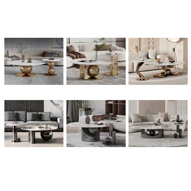 New modern simple living room coffee table office gold coffee table set - Kimlud