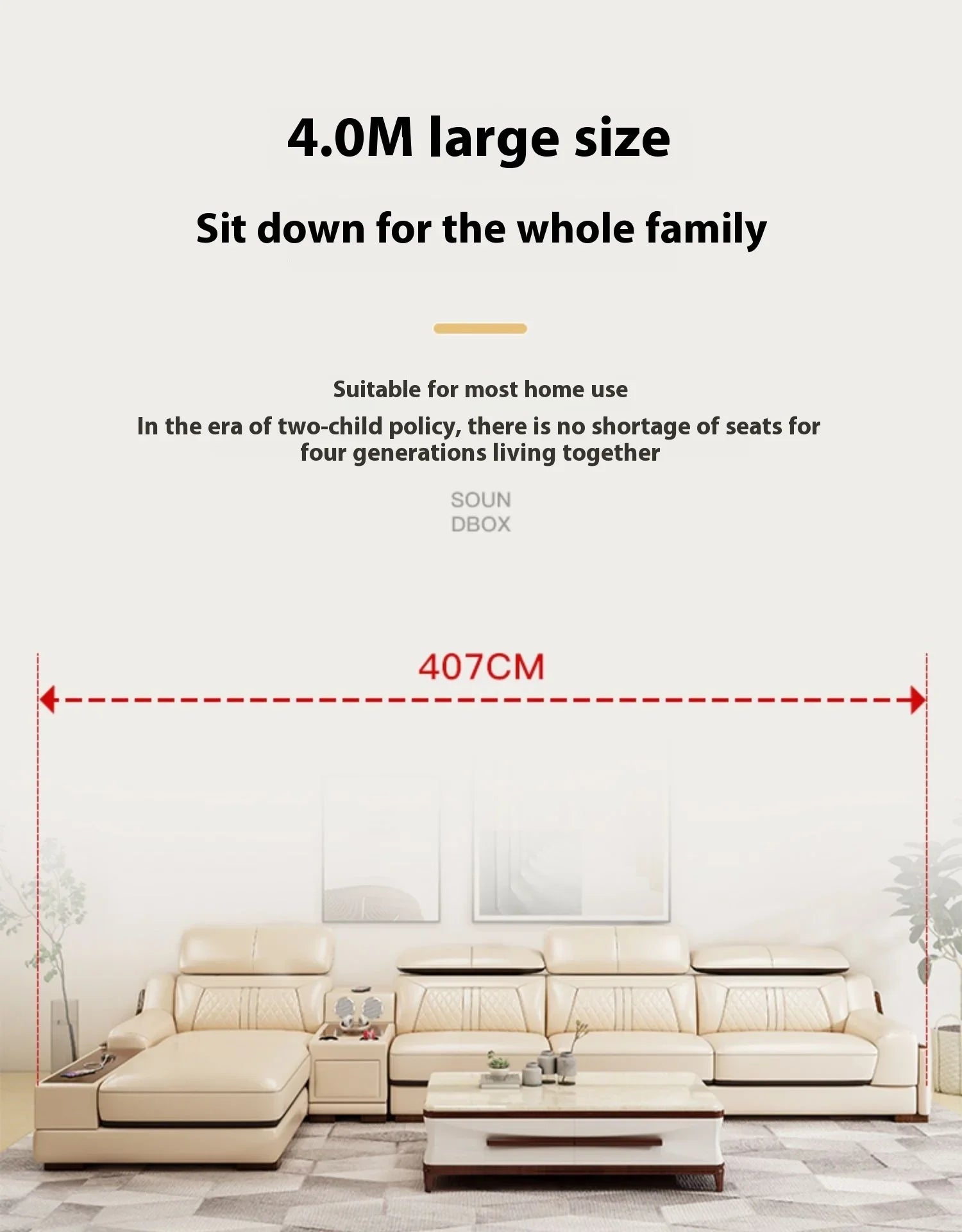 Stylish Italian Genuine Leather Sofa for Living Room with Cup Holder, USB, Adjustable Headrests & Bluetooth Speaker -...