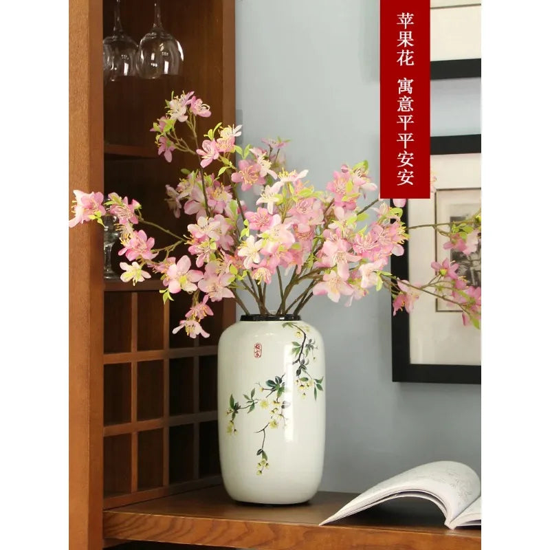 Chinese Ceramic Vase Decoration Living Room Entrance Floral Home Hydroponic Simple round Housewarming Gift Flower