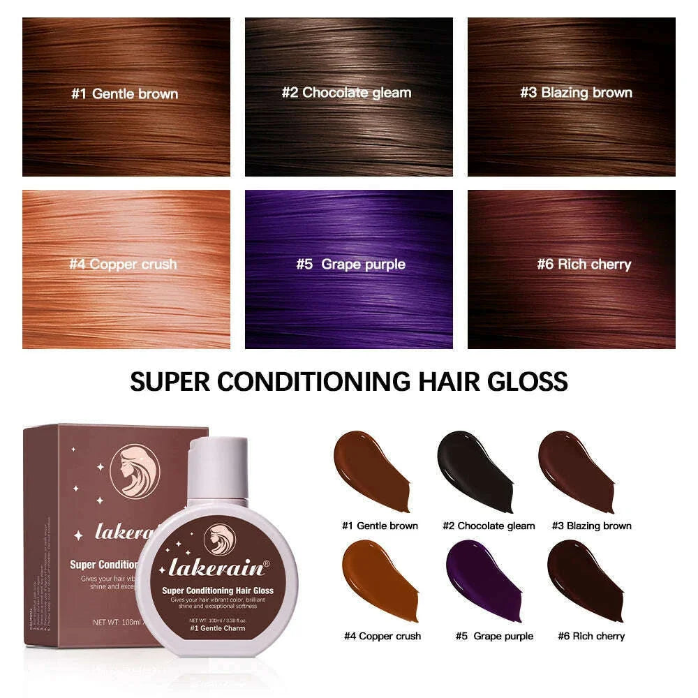 Hair Glaze Super Gloss Color Conditioning Gloss Rinse Out Semi-Permanent Hair Gloss that Enhances Color Nourish and repair Easy