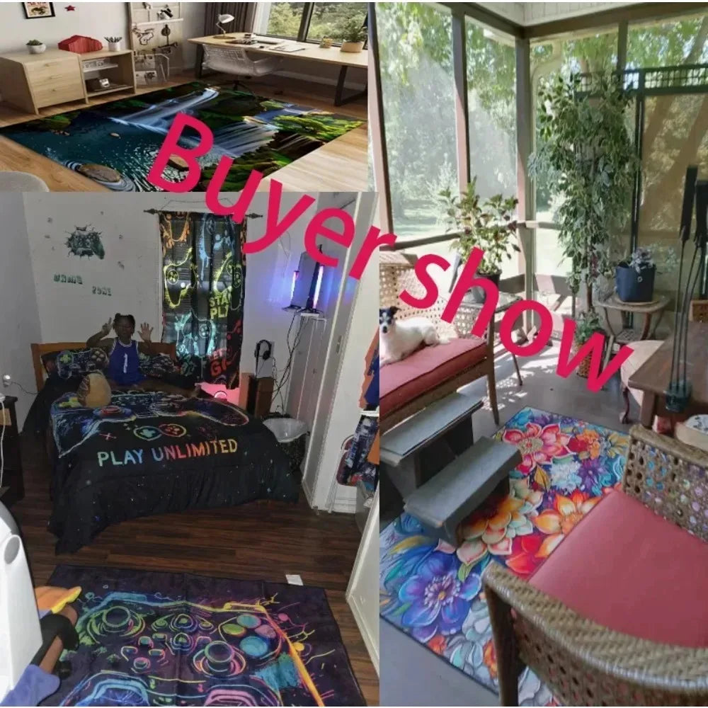 Retro DJ Console Carpet Music Studio Pattern Mat Stylish Area Rug for Living Room Bedroom Home Decoration Home Rugs for Bedroom - Kimlud