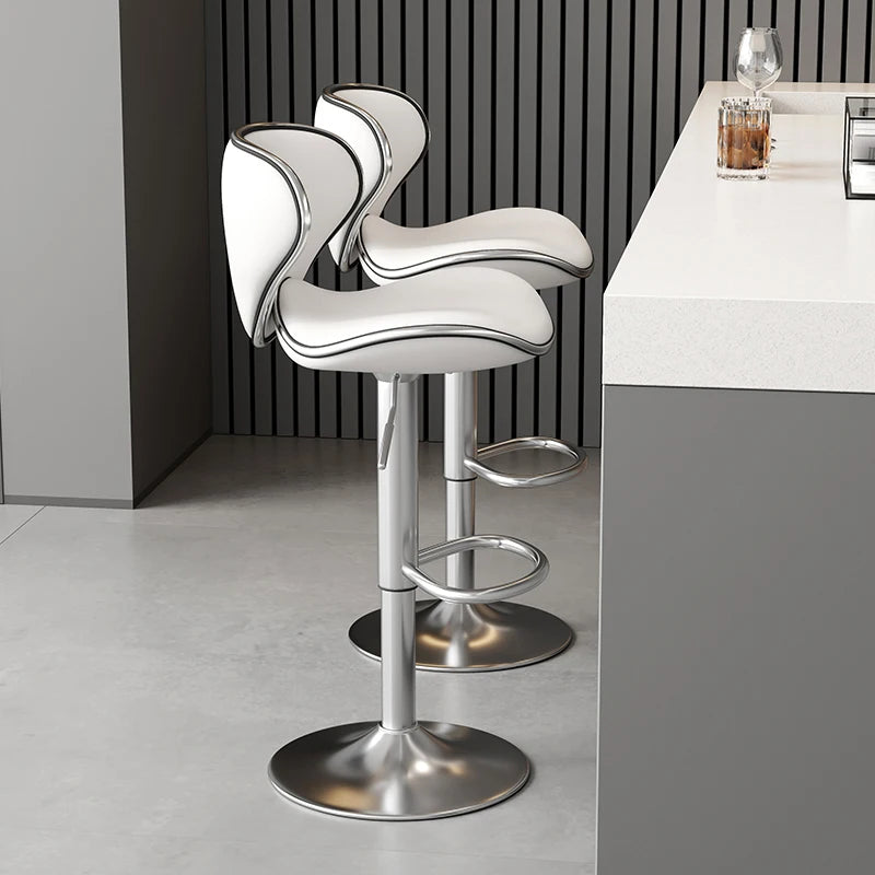Aesthetic White Bar Stools Nordic Comfortable Bedroom Minimalist Bar Chairs Design Swivel Luxury Banqueta Lounge Suite Furniture