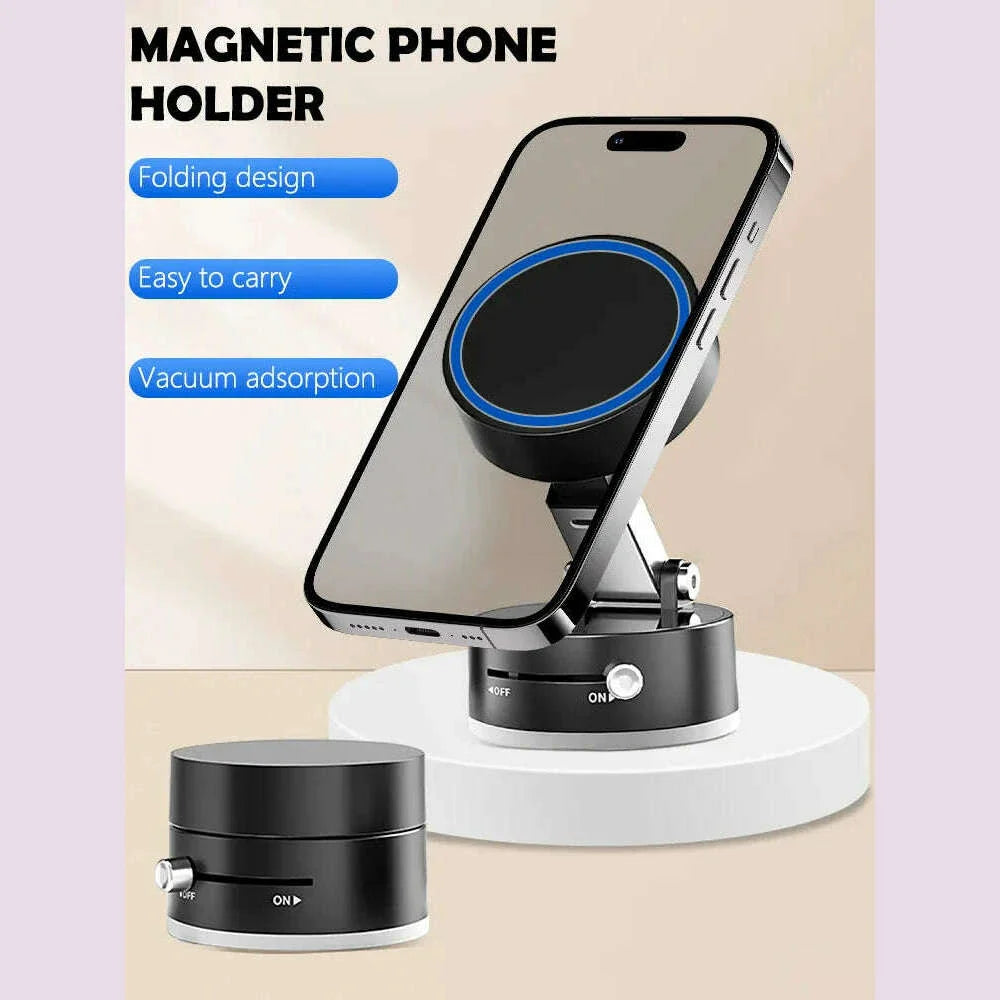 Mini Vacuum Magnetic Suction Cup Holder Car Glass Vacuum Double Sided Magnetic Holder For Iphone Android Smartphone