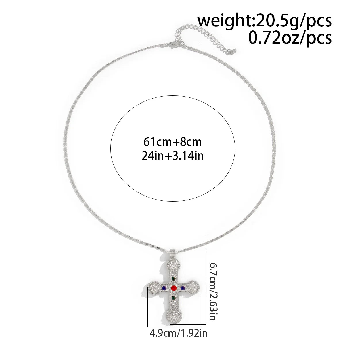 Ingemark 3 Styles Creative Big Imitation Pearl Beads Chain Necklace for Men Hip Hop Jesus Cross Pendant Choker Male Jewelry Gift