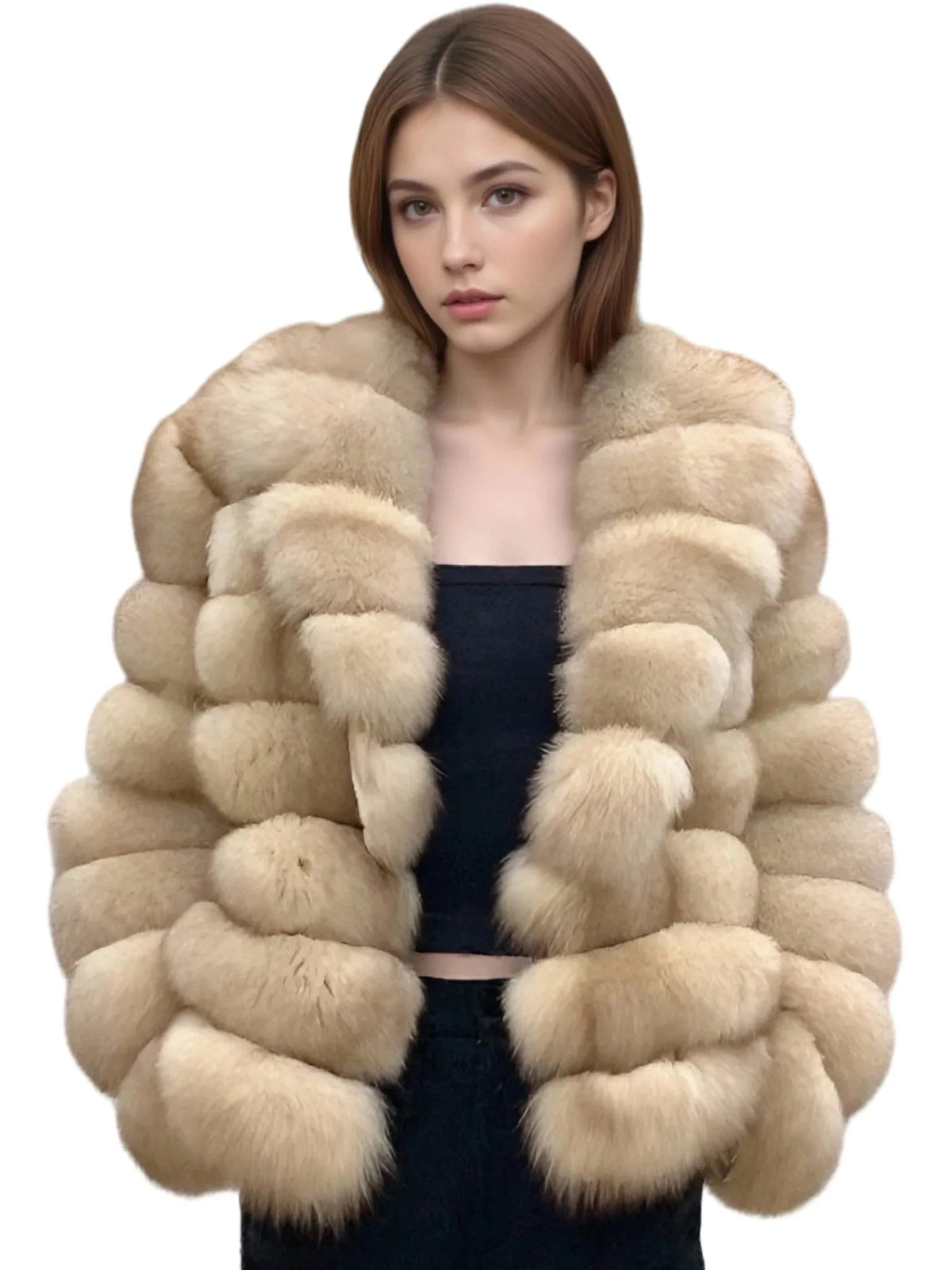 Winter High-End Young Women's Fox Fur Coat Colorful Sable Genuine Finland Imported Jacket 2025 Style for Fashionable Ladies
