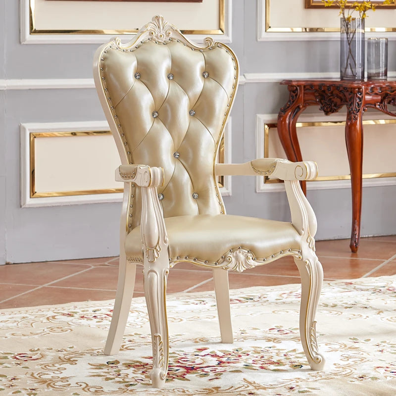 European Solid Wood Dining Chair Princess Lazy Throne Luxury Lounge Chair Fashion Butterfly Ergonomic Muebles Entrance Furniture - Kimlud