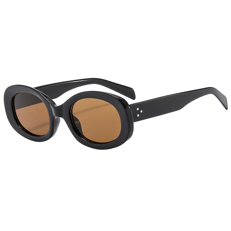 Versatile Fashion Sunglasses New Oval Frame Sun Glasses Retro Small Frame Eyeglasses Y2K Street Photo Glasses Female - Kimlud