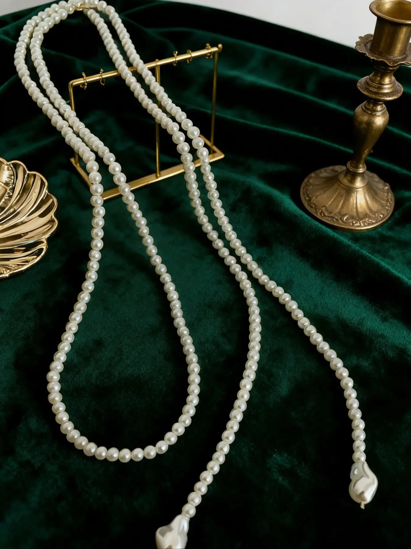 Elegant Multilayer Imitation Pearl Necklace, Dainty Pearl Necklace, Pearl Chain Necklace, Waterdrop Baroque Pendant...