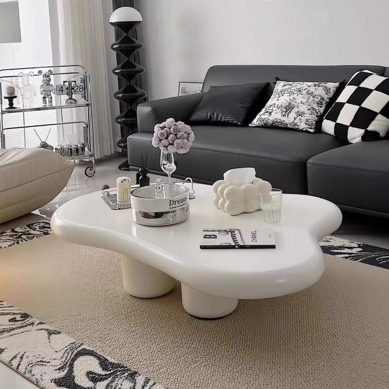 Nordic Clouds Coffee Table - Cream Modern Minimalist Tea Table for Living Room Furniture