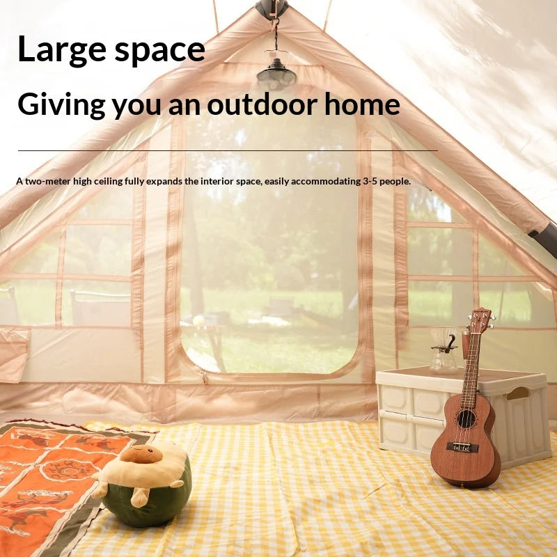 Camping Tents Inflatable Camping Tent Air Cabin Large Family Waterproof Oxford Fabric Winter Heavy Duty Portable Multi...