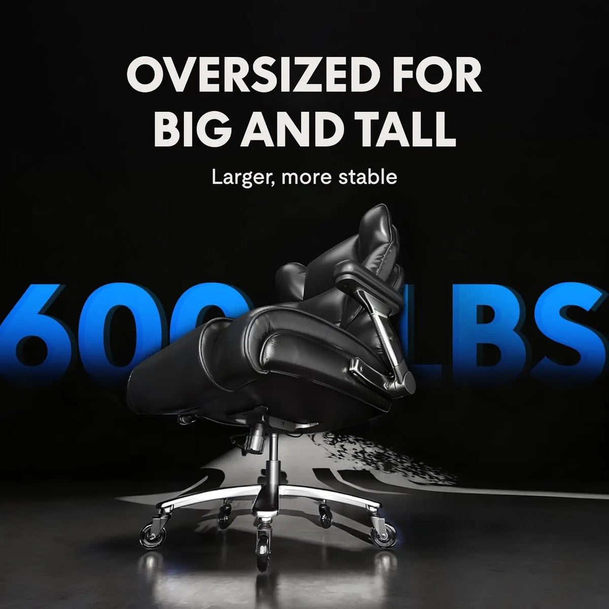 600lbs Big and Tall Office Chair for Heavy People, Heavy Duty Computer Desk Chair with Dynamic Lumbar Support 2D,...