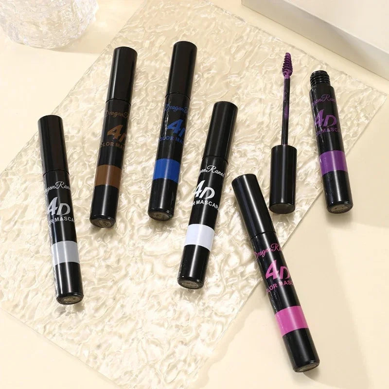 Colored Mascara Makeup 4D Silky Natural Long Eyelashes Mascara Waterproof Long-lasting Extension Thick Lasting Curling Mascara