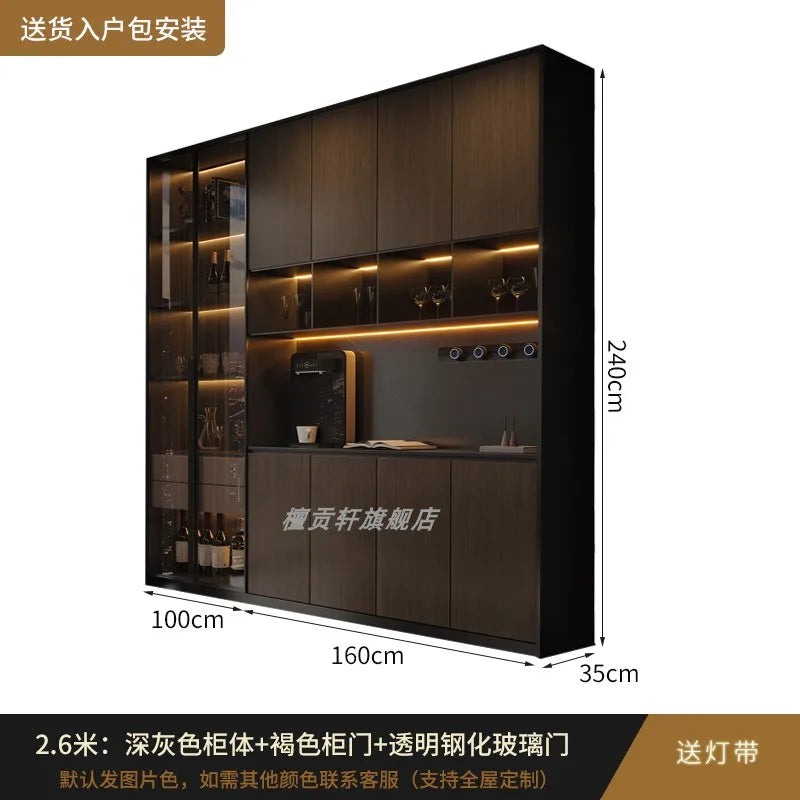 Luxury Wood Cabinets Storage House Container Organizer Living Room Cabinets Display Wine Bookcase Gabinete Trendy Furniture - Kimlud