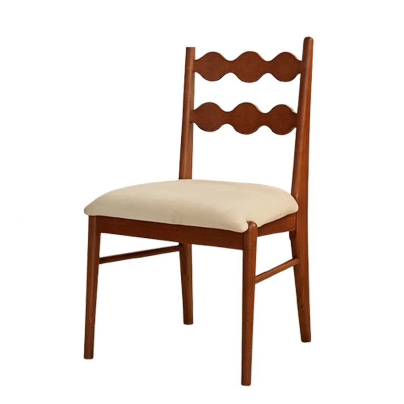 Solid Wood Dining Chair Household French Makeup Soft Bag Armrest Chair Light Luxury Balcony Backrest Silla Comedor Furniture - Kimlud