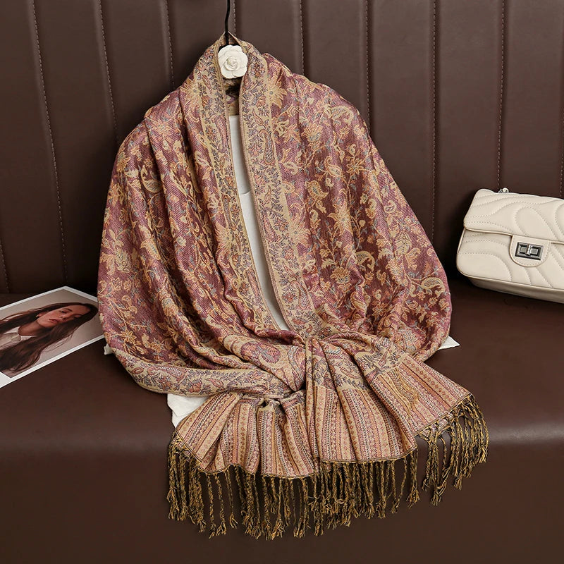 Luxury Brand Autumn Cashmere Pashmina Shawl Lady Wrap Warm Winter Scarves Design Print Female Foulard Cotton Stoles...