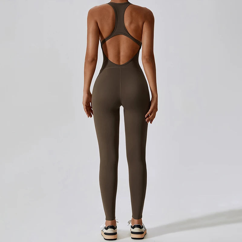 Gym Tracksuit Jumpsuit Sports Overalls for Women Sexy Workout Set Fitness Bodysuit Romper Sportswear Women One-Piece Yoga Suit - Kimlud