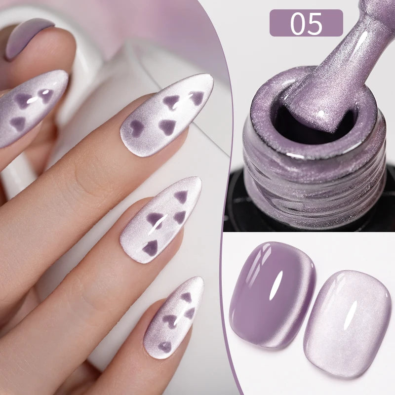 7.5ML Sparkling Reflective Glitter Gel Nail Polish Pink Purple Red Blue Colors Dark Flashing Nail Gel Soak Off UV Nail Varnish