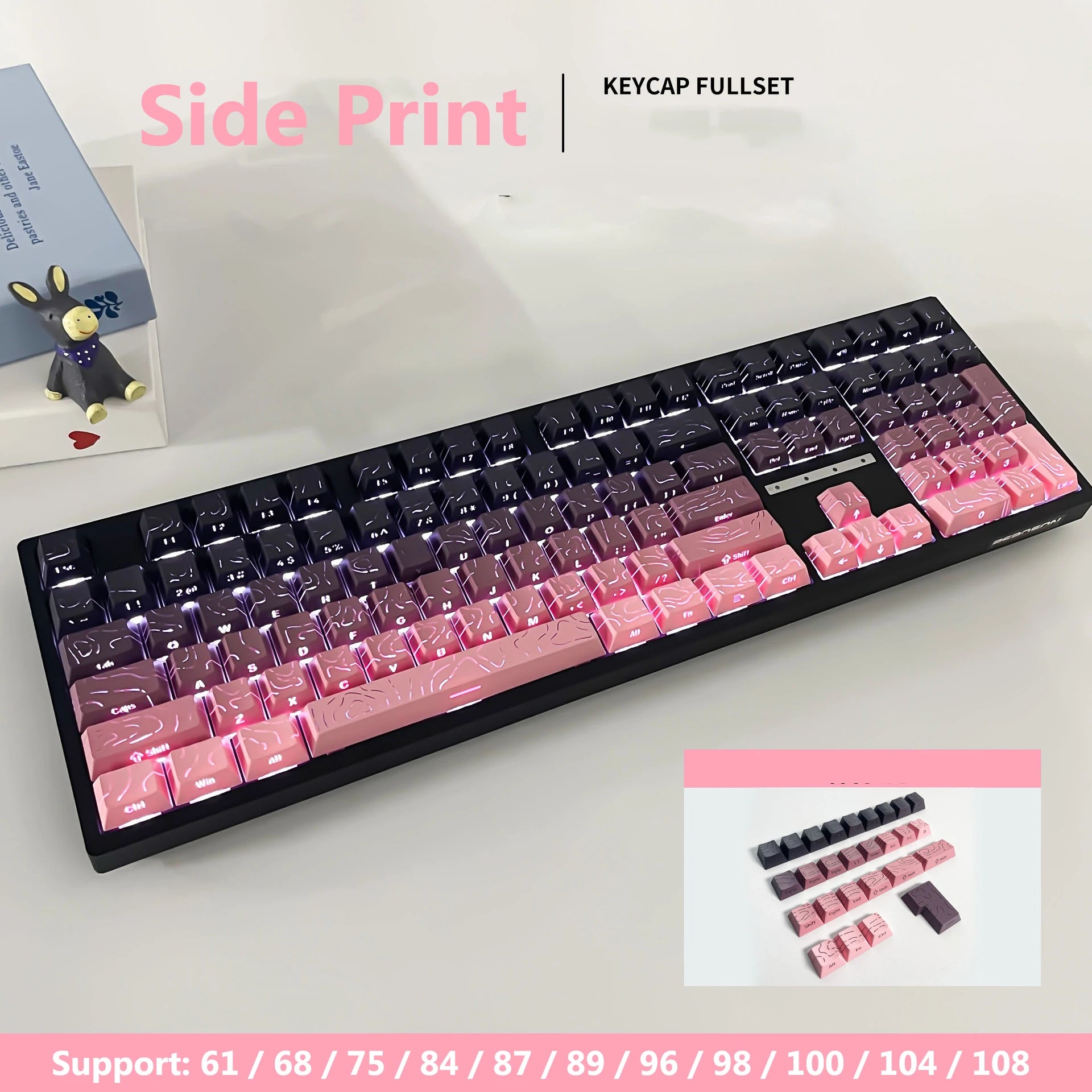 2026 New Cherry Height Keycap Side Print Dual Injection Character Full Set of OEM Keycaps suitable for Mechanical Keyboard