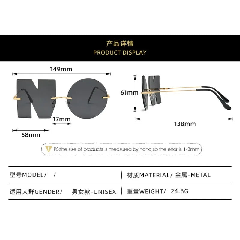 “NO”! Styling Sunglasses FASHION Sunglasses Metal Eyeglass Frame Colorful Eyeglass Lenses Alien Glasses | Kimlud...