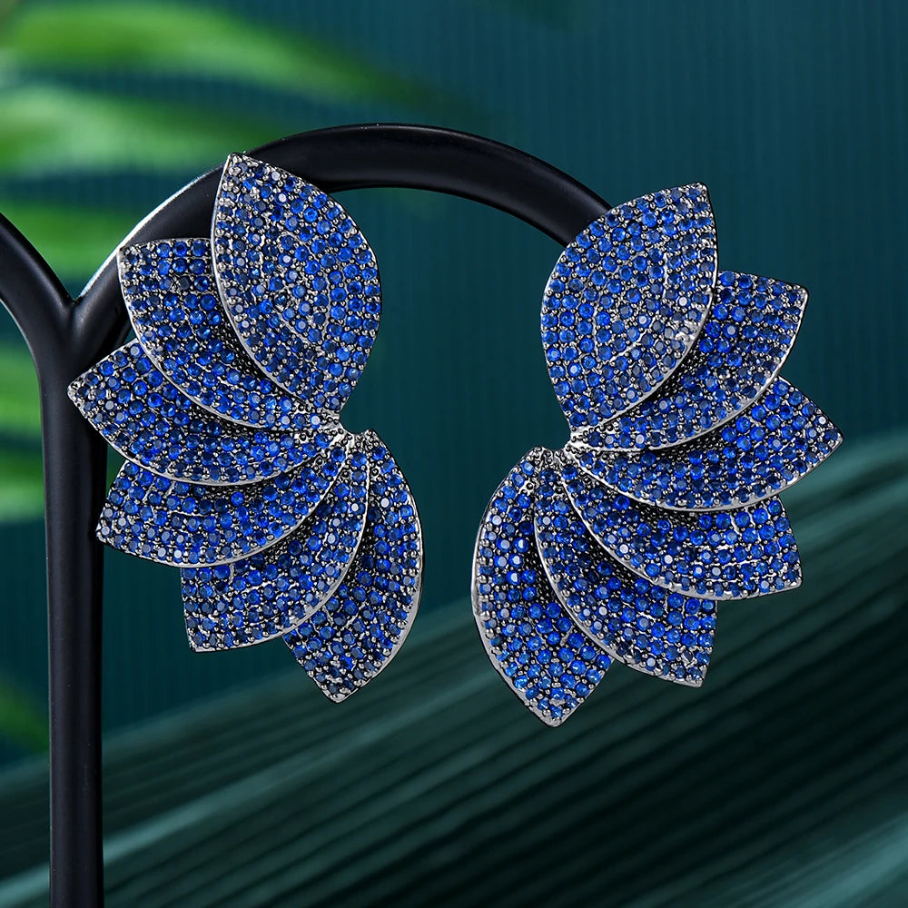 GODKI Red Carpet New Leaves Drop Dangle Earrings for Women Wedding Full Micro Cubic Zircon High Jewelry Dubai Bridal Earring